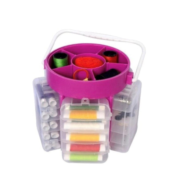 Set Masina de cusut electrica, portabila, cu viteza reglabila + Trusa de cusut si croitorie, portabila, cu 210 accesorii