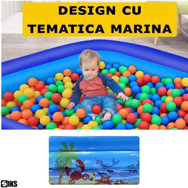 Pachet Piscina Gonflabila Pentru Adulti/Copii, Baza Podea Moale Gonflabila, Dimensiuni 210 x 135 x 54 cm + Boxa Portabila Rezistenta la Apa
