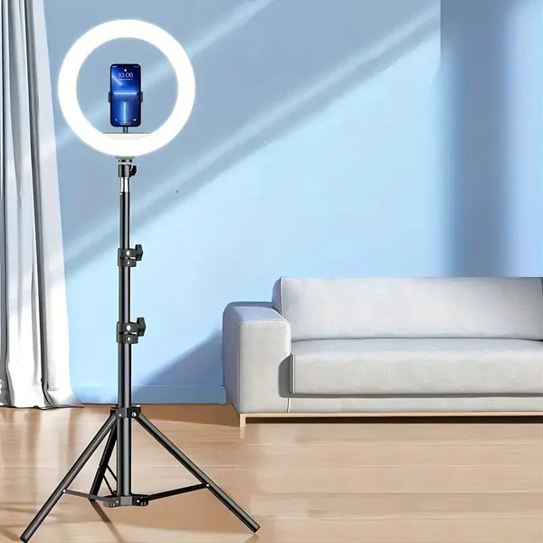 1+1 CADOU Lampa circulara LED cu trepied si suport de telefon