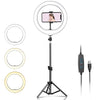 1+1 CADOU Lampa circulara LED cu trepied si suport de telefon