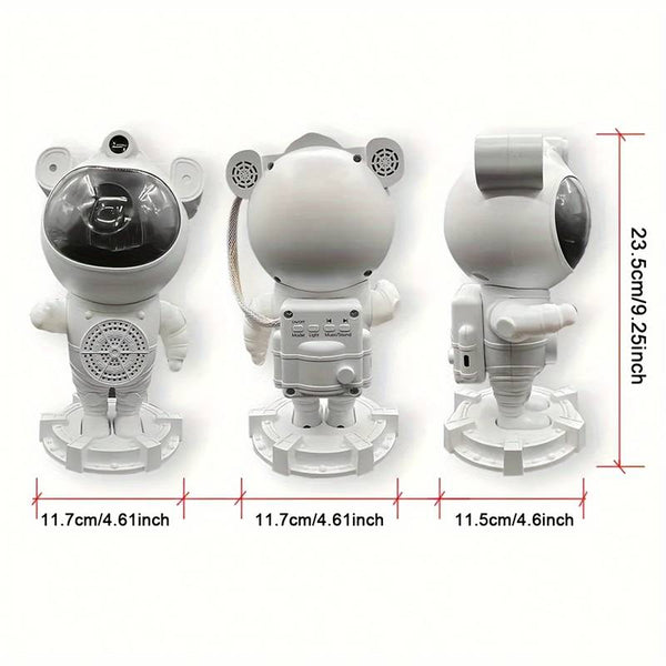 Proiector Laser Astronaut cu Joc de Lumini Aurora Boreala si Stele, Boxa, Sunete Albe