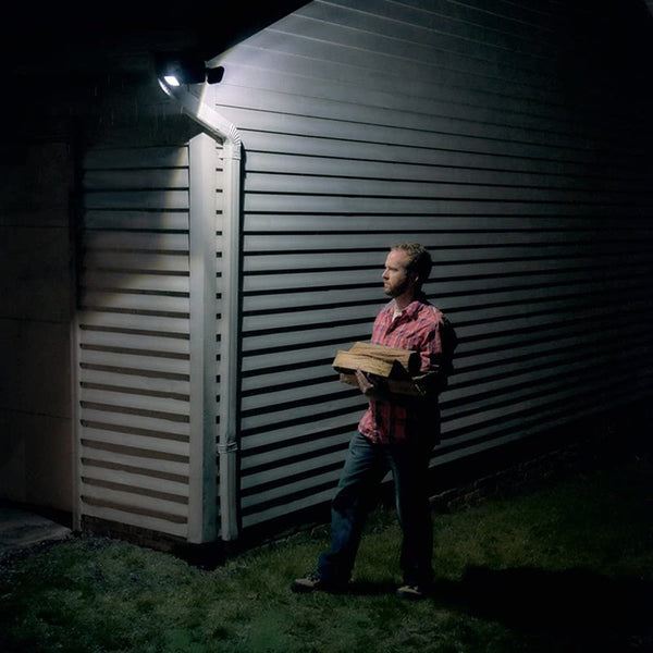 PACHET Lampa solara, de exterior cu 3 capete, LED, incarcare solara + Set 2 x lampa solara cu 6 leduri si senzor