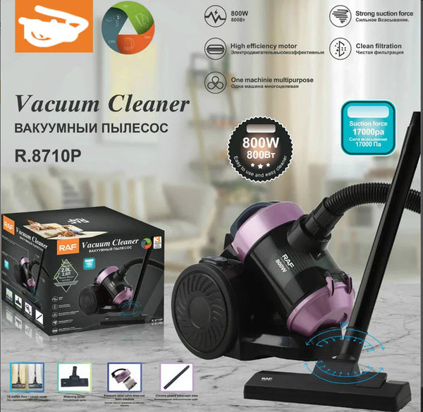 Aspirator fara sac, RAF R8710P, 800W, cu cablu, capacitate colectare 2L, cu 3 accesorii