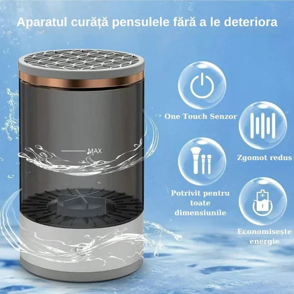 Dispozitiv electric pentru curatarea pensulelor de machiaj, incarcare USB, Alb