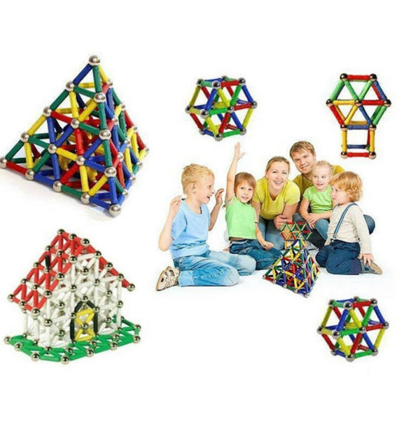 Joc creativ pentru copii, 63 piese, Magnastix Magnetic Sticks