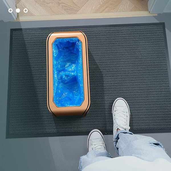 Dispenser huse de unica folosinta pentru pantofi, cu mecanism metalic clema T + CADOU 100 huse pentru incaltaminte