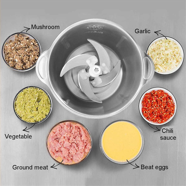 Tocator electric universal, maruntitor cu 4 lame, inox