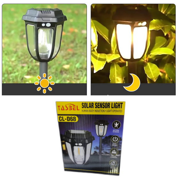 Set 4 Lampa solara LED cu incarcare solara, Pentru terasa, casa si curte, Pornire automata pe timp de noapte