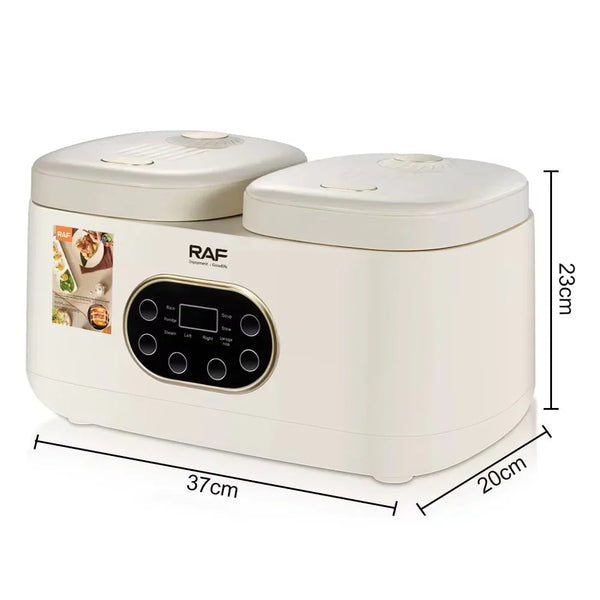 Aparat electric multifunctional rice cooker, RAF R5419, 800W, 4L, 14 functii, 2 compartimente