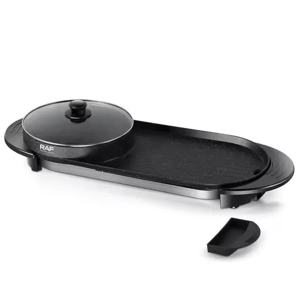 Plită Electrică 2în1 RAF R5413 1800 W, 2.5 L capacitate, cu capac, 160℃-220℃, 70x25x10 cm