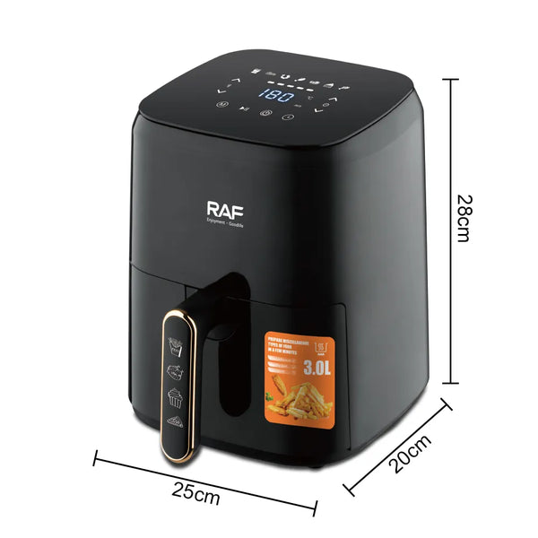 Friteuza Air Fryer RAF R5362 cu aer cald, fără ulei – Capacitate 3L, Control Digital, 1300W
