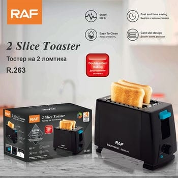 Prăjitor de Pâine Toaster RAF R.263, Oțel Inoxidabil, 650W