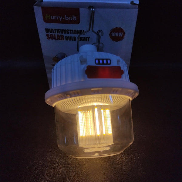 Set 2 x Lampă solară de camping reîncărcabilă, 100W, rezistenta la intemperii