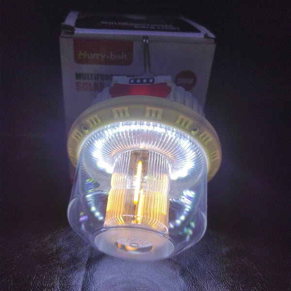 Set 2 x Lampă solară de camping reîncărcabilă, 100W, rezistenta la intemperii