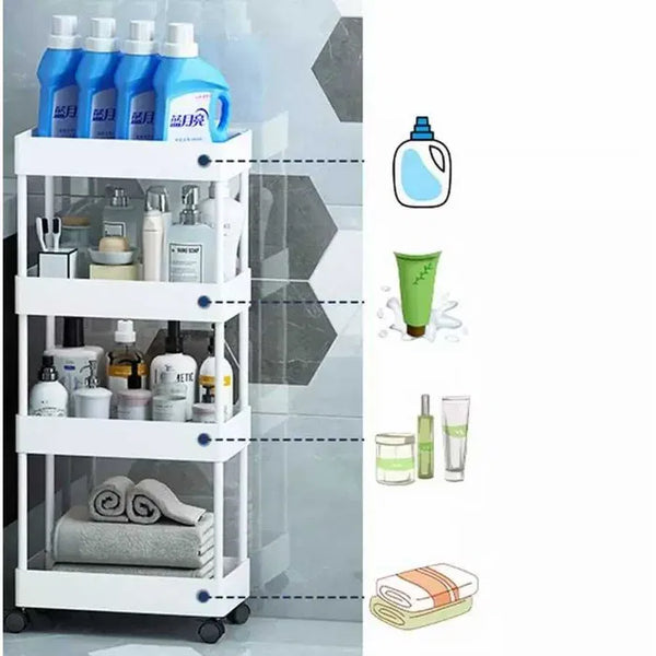 Pachet Promotional: Etajera Colt pentru Baie + Etajera 4 Rafturi si Roti