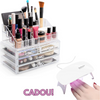 Organizator pentru cosmetice, cu sertare, incapator + Mini lampa UV pentru unghii CADOU