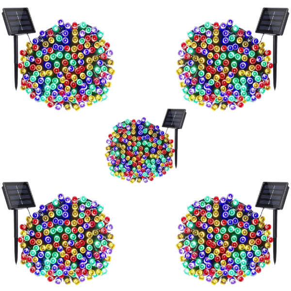 Set 5 x Instalatie solara 100 LED - diferite culori