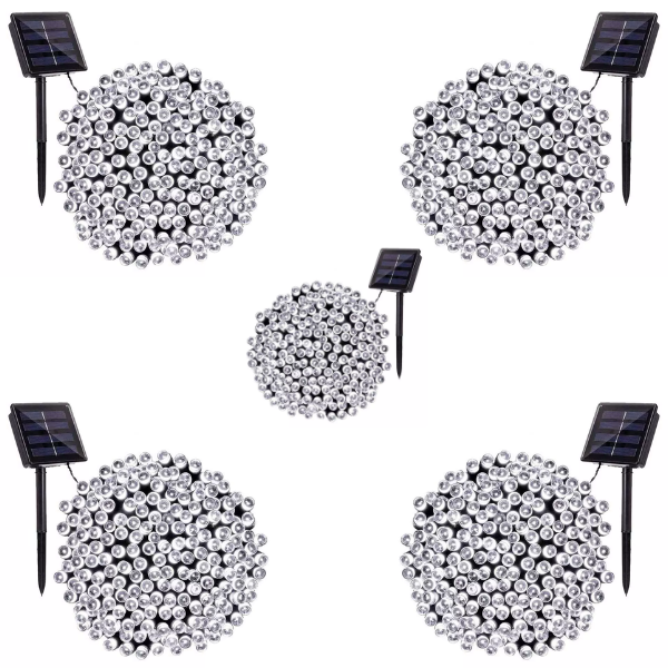 Set 5 x Instalatie solara 100 LED - diferite culori