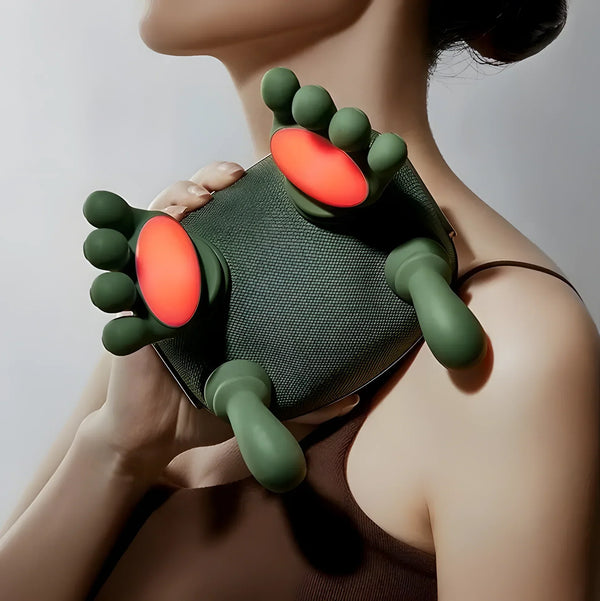 Aparat Masaj Cervical Multifunctional,4D, 3 Intensitati, 2 Trepte Caldura 40/45°C, Wireless, Autonomie 70 min