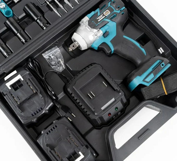 Cheie de impact, masina de Insurubat, 550Nm, 43 de Accesorii, 2 Acumulatori 48V si Valiza