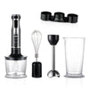 Blender RAF R3010, 4 in 1, 1600W, cu recipient de 500ml, de 600 ml si tel, lame din otel, 41 cm, negru-argintiu