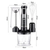 Blender RAF R3010, 4 in 1, 1600W, cu recipient de 500ml, de 600 ml si tel, lame din otel, 41 cm, negru-argintiu