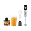 Blender vertical RAF R3008, 1600W, 4 lame din otel, cu recipient de 500ml, de 600ml si tel, negru-argintiu
