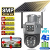 Camera De Supraveghere Cu Panou Solar,4G,Senzor De Miscare,Lentile Duble,4G HD 8MP + CARD 32GB CADOU