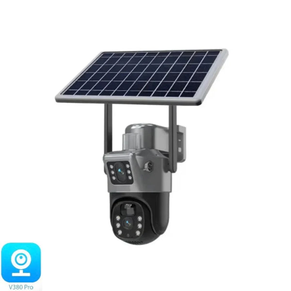 Camera De Supraveghere Cu Panou Solar,4G,Senzor De Miscare,Lentile Duble,4G HD 8MP + CARD 32GB CADOU