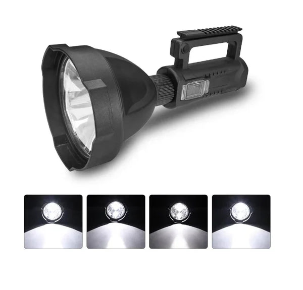 Lanterna LED cu trepied, 60W, raza de actiune 1KM, 4 moduri de iluminare, functie Powerbank + Lampa solara de perete LED cu senzor de miscare 3W, culoare negru