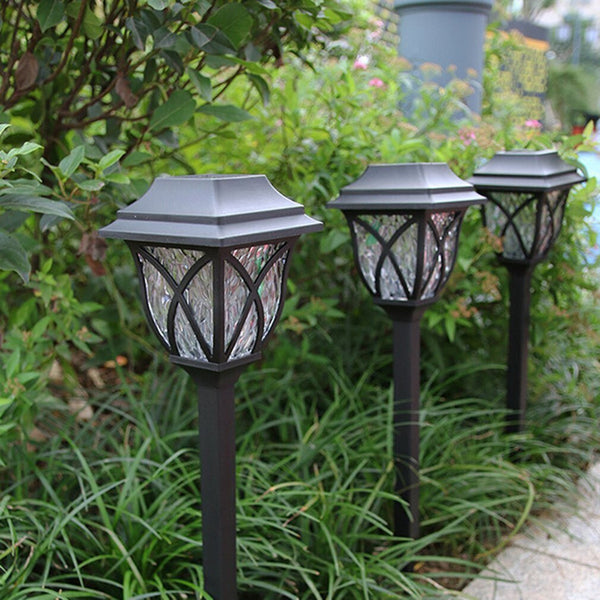 Set 6 x lampa solara felinar LED 43 cm patrate, pentru terasa, alee sau gradina