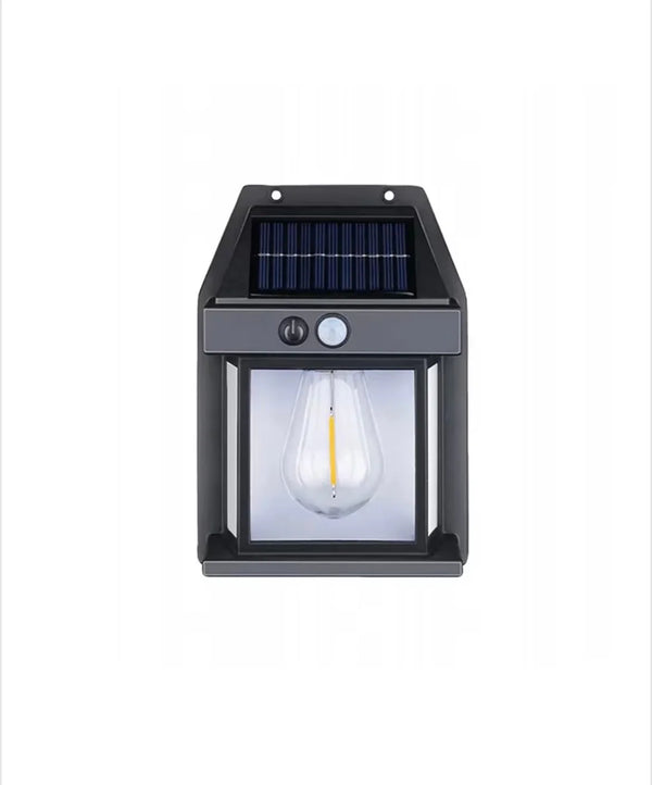 Lanterna LED cu trepied, 60W, raza de actiune 1KM, 4 moduri de iluminare, functie Powerbank + Lampa solara de perete LED cu senzor de miscare 3W, culoare negru