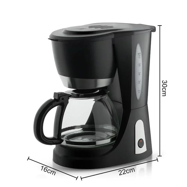 Filtru de cafea, Hoffmans HM-3009, electric, 1200W, 1500 ml, Plastic si Sticla, 30x22x16cm, Negru