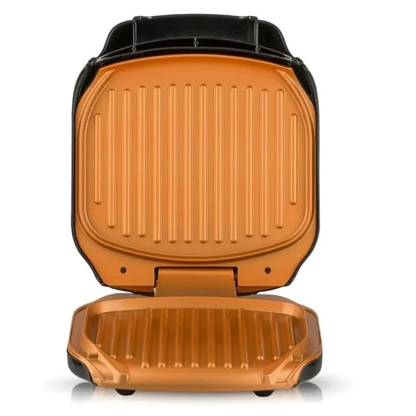 Gratar electric, RAF R522, 1000W, cu capac, placi antiaderente, 25x22x32 cm, negru