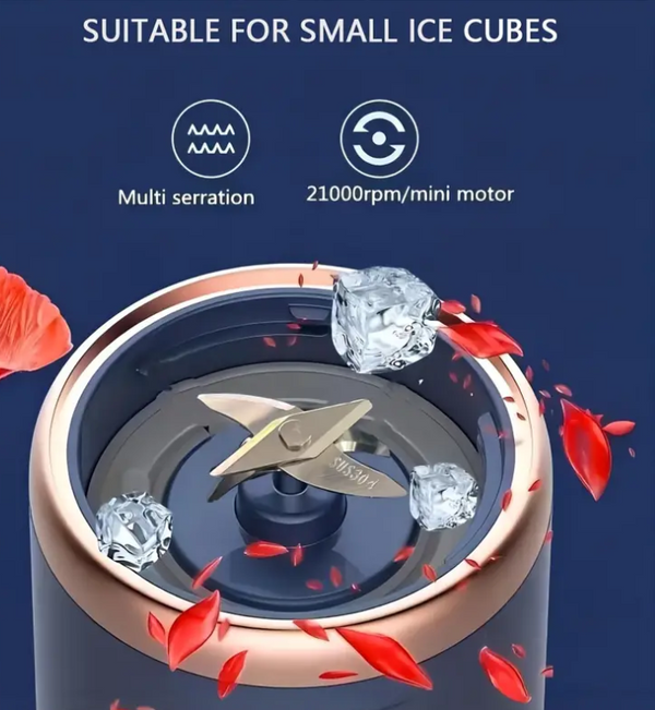 Mini Blender Portabil Juicer Cup, 6 Lame, 400 ml, Incarcare USB, 18650 RPM