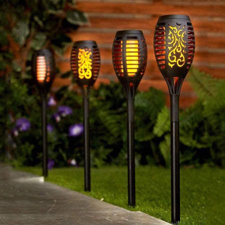 Set 8 x Lampa solara tip torta cu efect flacara 51.5 cm