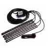 1+1 CADOU Sistem Iluminare Ambientala Auto cu 4 Benzi LED RGB si Telecomanda - 7 Culori Schimbabile