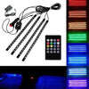 1+1 CADOU Sistem Iluminare Ambientala Auto cu 4 Benzi LED RGB si Telecomanda - 7 Culori Schimbabile