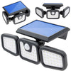 Set 2 x Lampa solara, de exterior cu 3 capete, LED, incarcare solara
