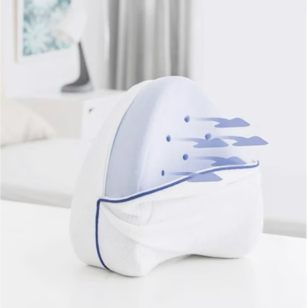 1+1 CADOU Perna ortopedica pentru Genunchi si Picioare, din Spuma cu Memorie, Alb 25 x 25 cm