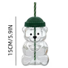 Pahar cu pai, forma de urs, sticla, 500ml