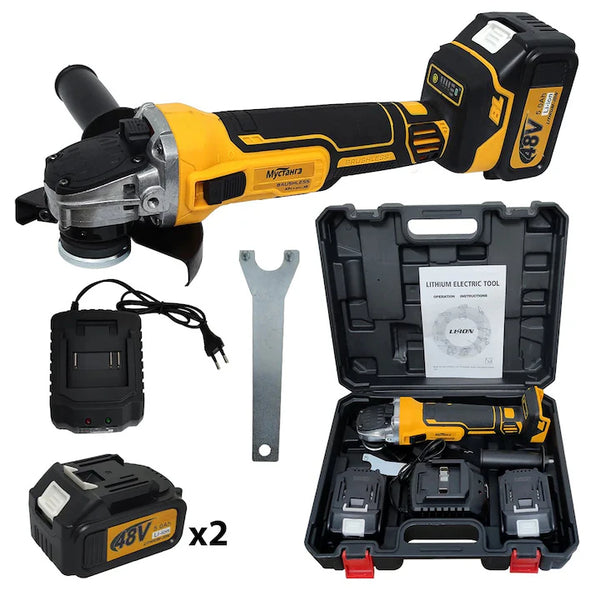 Polizor unghiular de 125 mm cu 2 acumulatori de 48 V si 5 Ah, 8100 RPM , 980 W