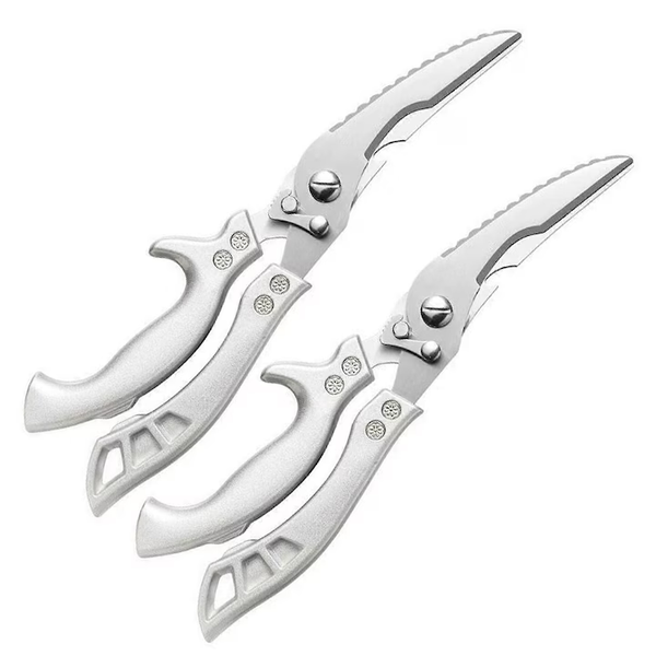 1+1 CADOU Foarfeca de bucatarie din otel inoxidabil pentru taiere carne, peste, legume, confortabile, usor de curatat