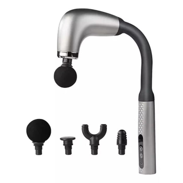 Pistol de masaj cu maner extins, 4 capete de masaj, 9 viteze, Aparat Pentru Masaj Premium