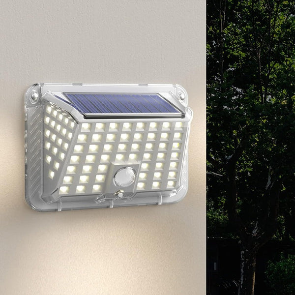 Set 3 x Lampa solara de perete cu senzor de miscare, impermeabila IP65, 90 LED-uri, alba