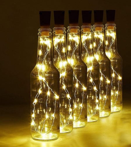 Set de 6 dopuri pentru sticle cu instalatie Brigamo, LED