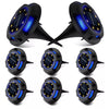 Set 8 lampi solare tip spot pentru gradina, 8 leduri alb cald si 4 leduri multicolor RGB, buton ON/OFF