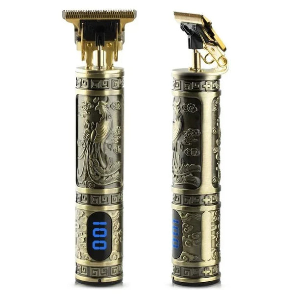 Aparat de tuns fara fir, RAF R431, afisaj digital, 4 distantiere, 4.5x15cm, auriu invechit