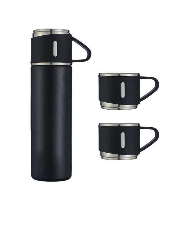 Set 3 piese: Termos 500 ml + 2 cesti, otel inoxidabil