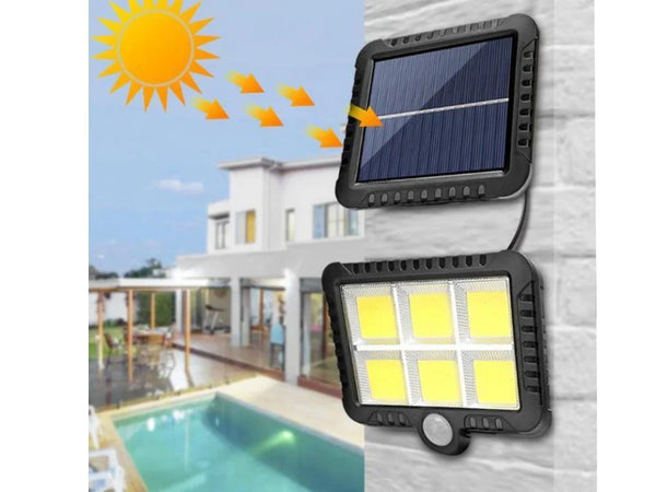 Set 4 Lampa 100 Led Cob putere 100W cu incarcare solara si senzor de miscare